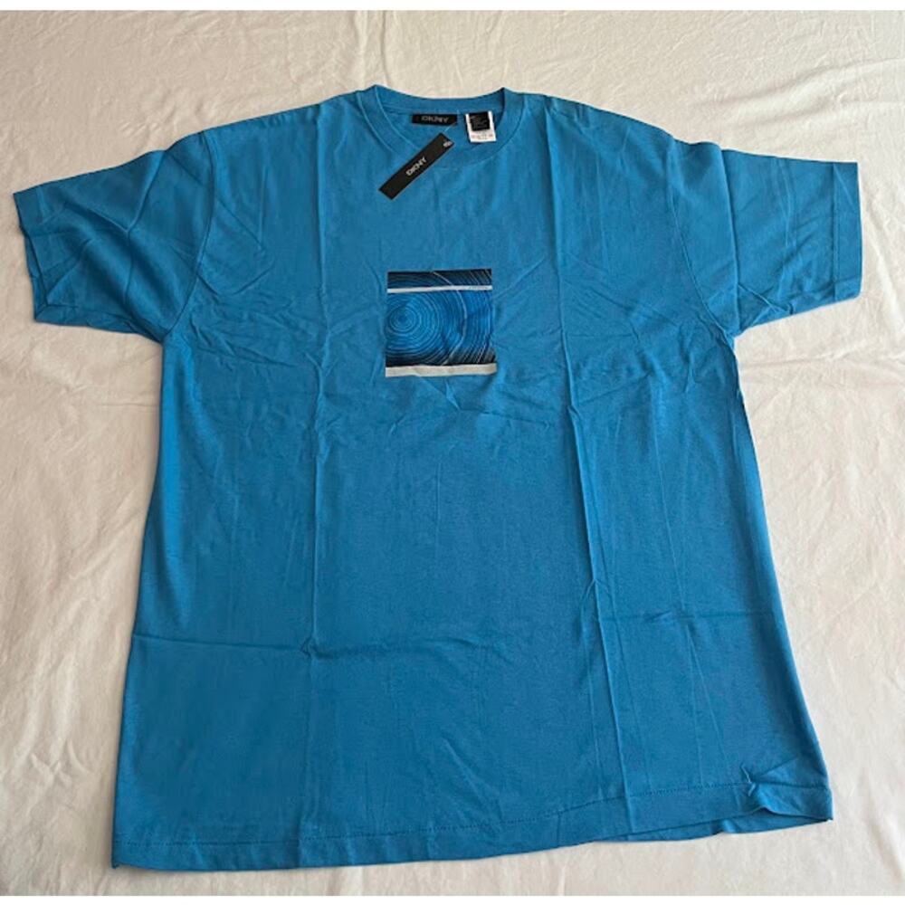 VTG DKNY Azure Blue T Shirt Size L NWT